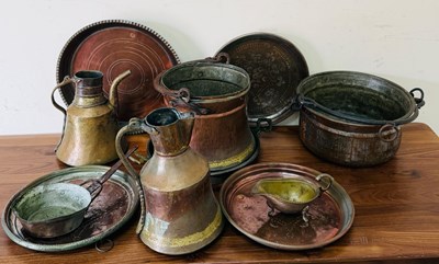 Lot 346 - A selection of copper and brass