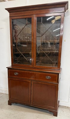 Lot 131 - An Edwardian style mahogany secretaire...