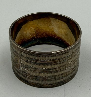 Lot 493 - A silver napkin ring hallmarked for Sheffield...