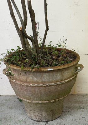 Lot 238 - Terracotta planter with pitched side detail H58cm