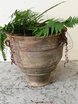 Lot 235 - A large terracotta planter tapering to base H68cm