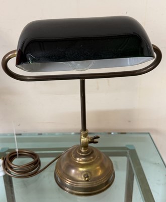 Lot 111 - Bakers style lamp with glass shade