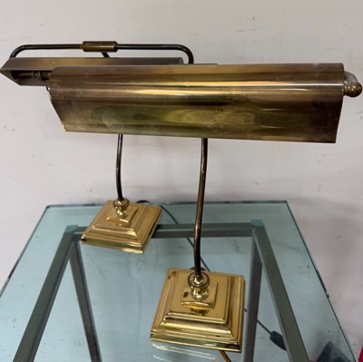Lot 115 - Two brass desk lamps