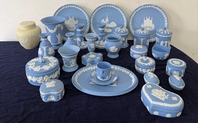 Lot 380 - A selection of Wedgewood blue and white...