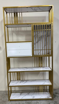 Lot 19 - A contemporary Line bookshelf with gold metal...