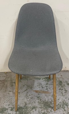 Lot 704 - A grey upholstered hall chair on pine legs
