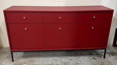 Lot 170 - A contemporary red sideboard comprising of...