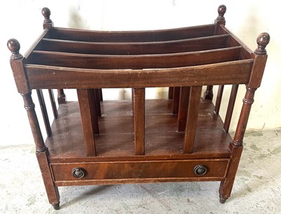 Lot 49 - A wooden magazine rack with storage and a...