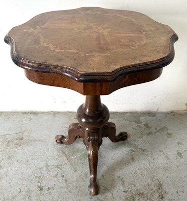 Lot 52 - A pedestal side table featuring marquetry...