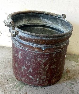 Lot 393 - A French style copper bucket with a fored handle