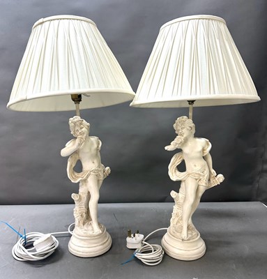 Lot 740 - A pair of Hollywood Glamour style table lamps...