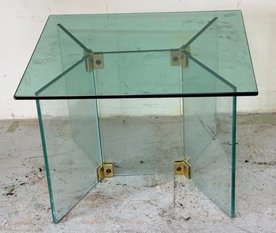 Lot 164 - A French or German style glass and metal side...