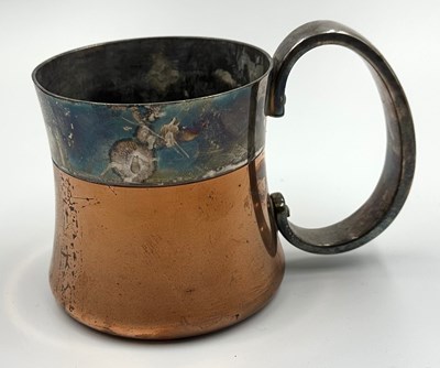 Lot 399 - A Georg Jensen beer mug featuring a copper...