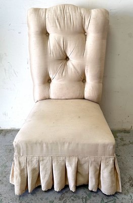 Lot 54 - A French style slipper chair with a pleated skirt