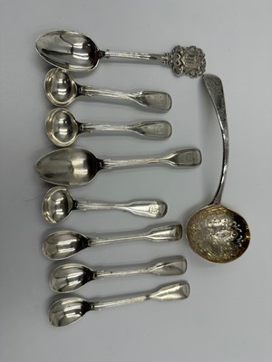 Lot 486 - A selection of sterling silver spoons of...