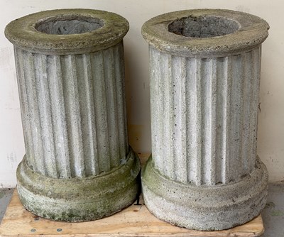 Lot 204 - A pair of garden columns H57cm D37cm