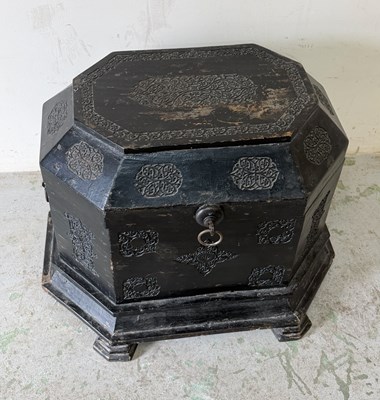 Lot 162 - A octagonal chest with hinged lid opening to...