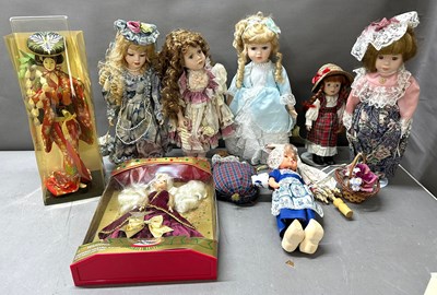 Lot 312 - A selection of porcelain Classique style dolls...