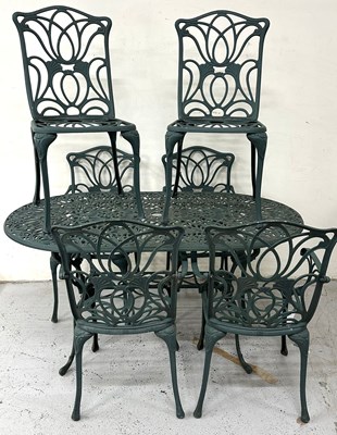 Lot 239 - A Nouveau style cast aluminium garden table...