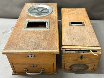 Lot 405 - A pair of vintage wooden shop tills 18cm x...