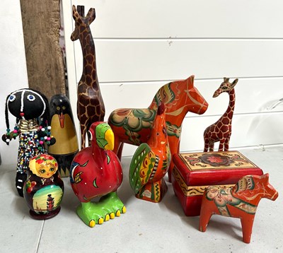 Lot 726 - A quantity of paperweights and wooden ornaments