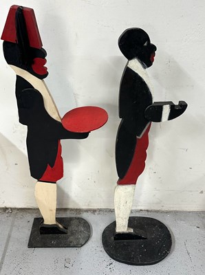 Lot 727 - A pair of painted wooden vutler gigures