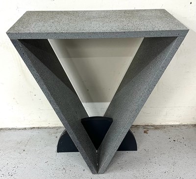 Lot 11 - A concrete effect console table with a...