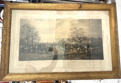 Lot 837 - A framed print depicting a traditional hunting...