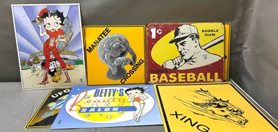 Lot 408 - A selection of novelty road signs of various...