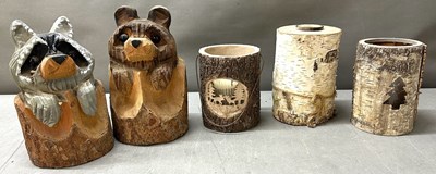 Lot 770 - A selection of handcrafted wooden sculptures...