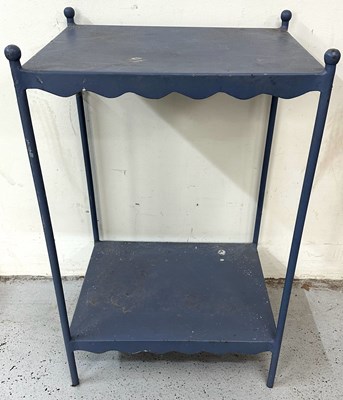 Lot 424 - A vintage metal console table with scalloped...
