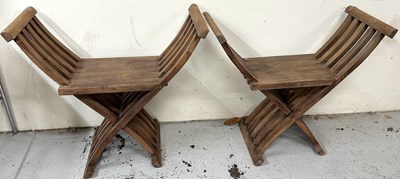 Lot 221 - A pair of distinctive x-frame design folding...