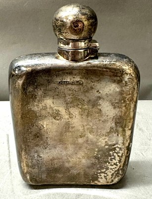Lot 488 - A sterling silver hip flask hallmarked for...