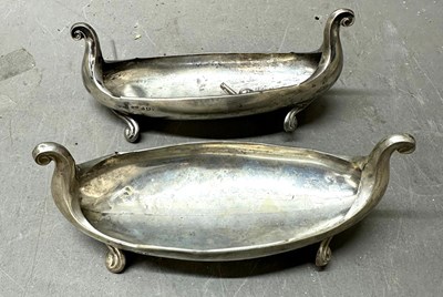 Lot 490 - A pair of sterling silver gondola-shaped...