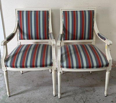 Lot 166 - A pair of Neo Classical style arm chairs