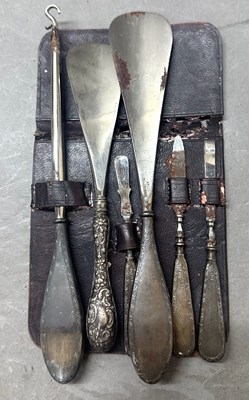 Lot 473 - An antique dressing table set with sterling...