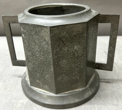 Lot 773 - An Art Deco pewter biscuit tin crafted in...