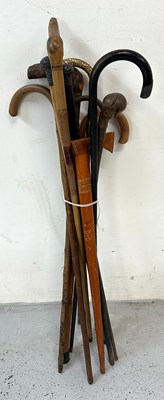 Lot 437C - A selection of vintage walking sticks of...