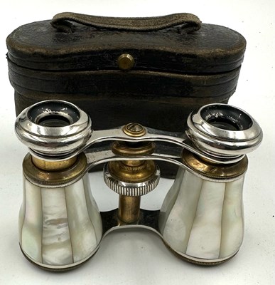 Lot 437A - A pair of opera glasses with a mother-of-pearl...