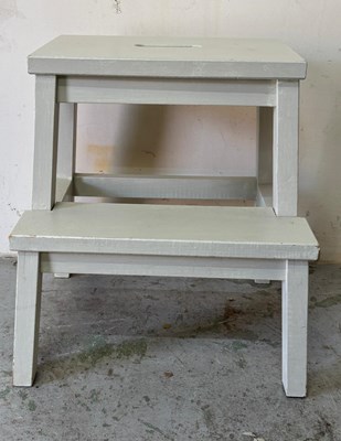 Lot 27 - A painted two-step wooden stooln