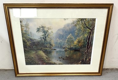 Lot 417 - A peaceful retreat landscape print by Rex N...