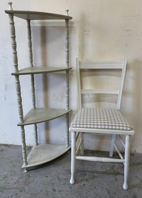 Lot 32 - A painted corner wot not and a painted chair...