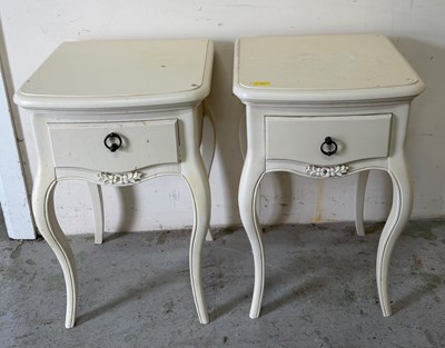 Lot 129 - John Lewis white French style bedside H67cm...