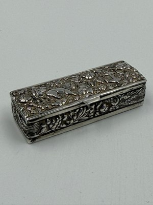 Lot 478 - A silver, marked 925, snuff box with gilded...