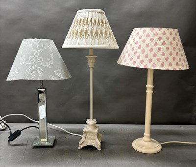 Lot 257 - Three various table lamps with shades