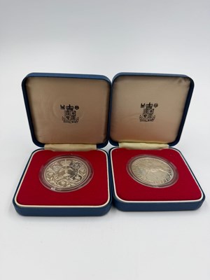 Lot 586 - Two 1977 Royal Mint silver Crown coins...