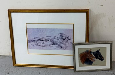 Lot 828 - Print of a nude male in a classical style 82cm...