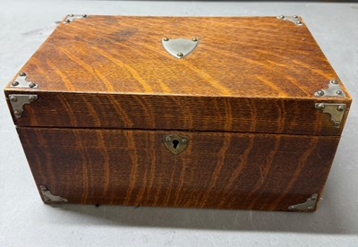 Lot 109 - English oak tobacco box, cedar lining, and...