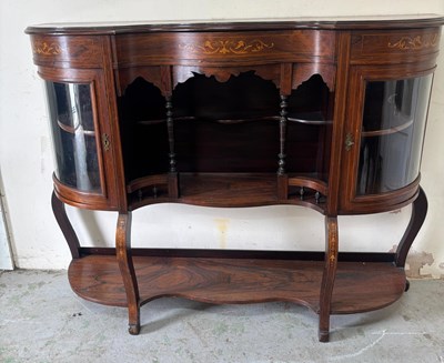 Lot 154 - Edwardian sideboard with intricate floral...