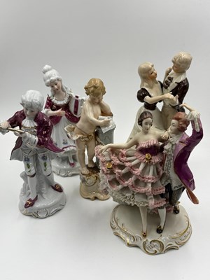 Lot 810 - Five porcelain ladies, unstamped